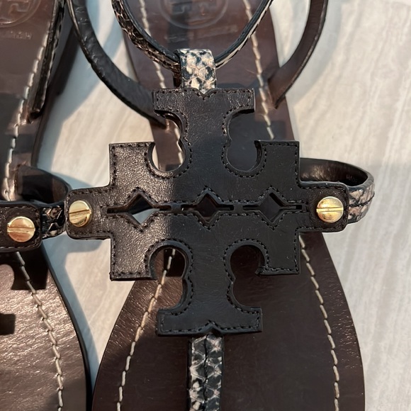 Tory Burch Snake Embossed Chandler Sandals - Picture 6 of 10
